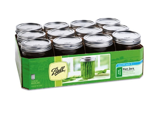 Caja Con 12 Frascos Ball 1 Pinta / 16 oz  Boca Ancha