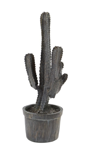 Maceta Con Cactus De Resina