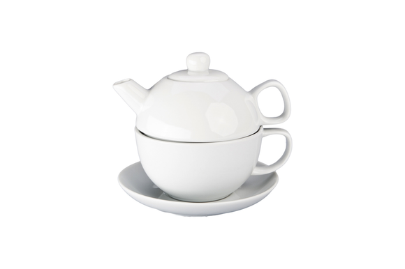 Tetera De Porcelana Blanca Té Para Uno