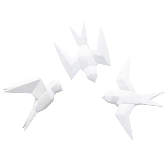 Pajaros Oragami De Pared Set De 3