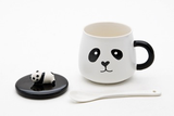 Taza Panda Con Tapa y Cuchara