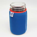 Funda Aislante "Mason Monster Eco Insulator" Color Reversible Azul/Negro/Naranja Para Frasco Ball De 1 Quart