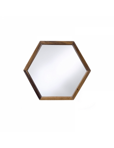 Espejo de Parota Hexagonal